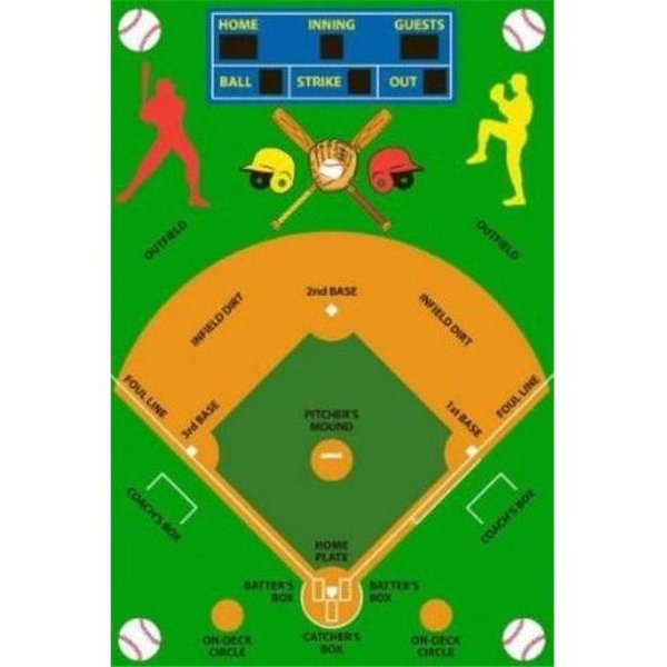 La Rug, Fun Rugs La Rug FT-122 3958 39 in. x 58 in. Fun Time Baseball Field Area Rug - Multi Colored FT-122 3958